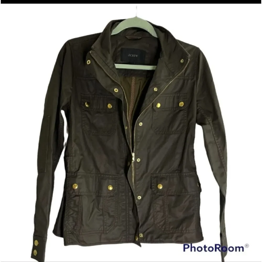 J CREW Downtown Field Jacket Green/Brown